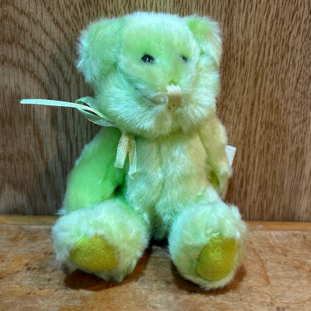 Oriental Trading Teddy Bear Lime Green Plush 5β Soft Toy Stuffed Animal Posable